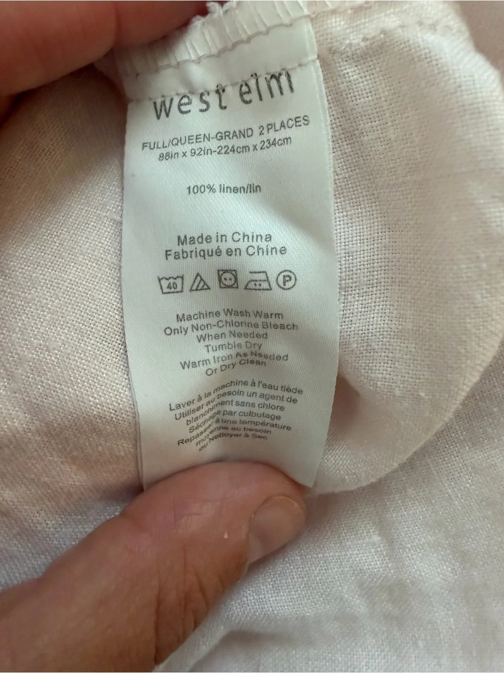 West Elm European Flax Linen Full/Queen Duvet + 2 Euro Shams + King Pillowcase